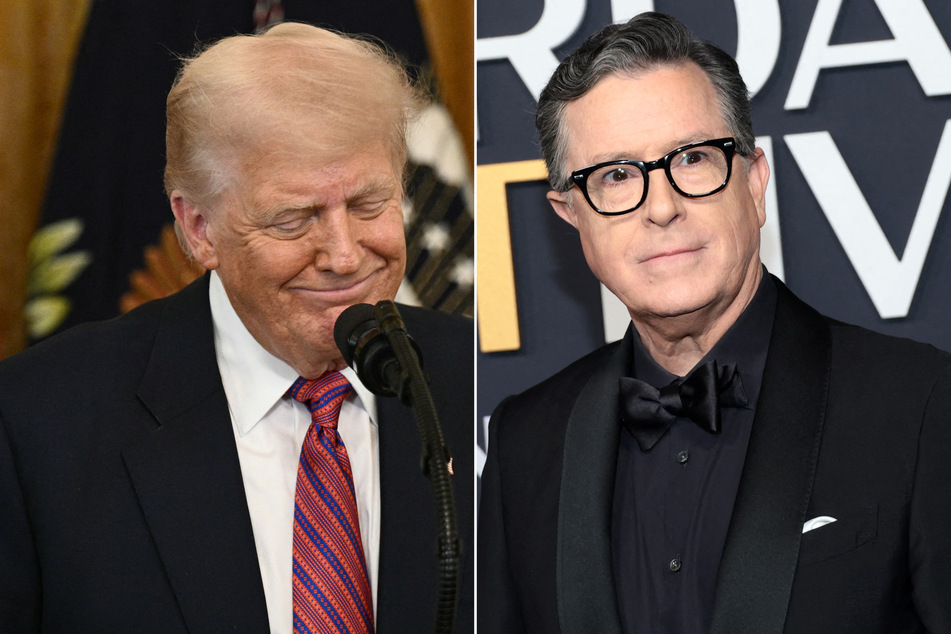 President Donald Trump (l.) gloated over the cancellation of The Late Show with Stephen Colbert as the timing of the decision sparked alarm.