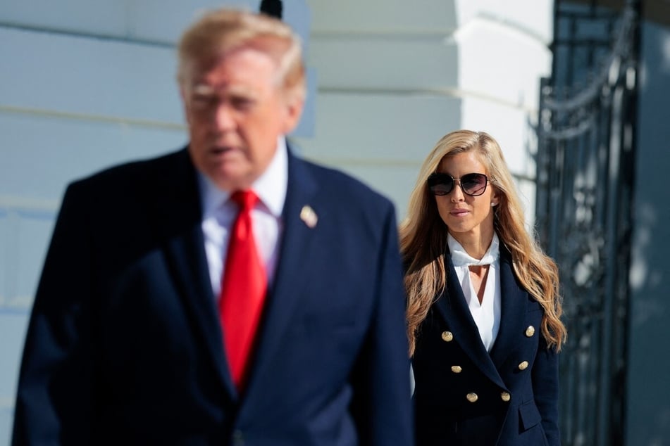 President Donald Trump (l.) and new Press Secretary Katie Zacharia in front of the White House on Tuesday. Zacharia's podium debut was surprisingly brief, lasting just 15 minutes and including only three questions.