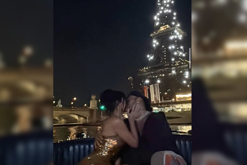 Kim Kardashian (l.) just shared several swoon-worthy snaps from her trip to Paris with Formula One driver Lewis Hamilton.