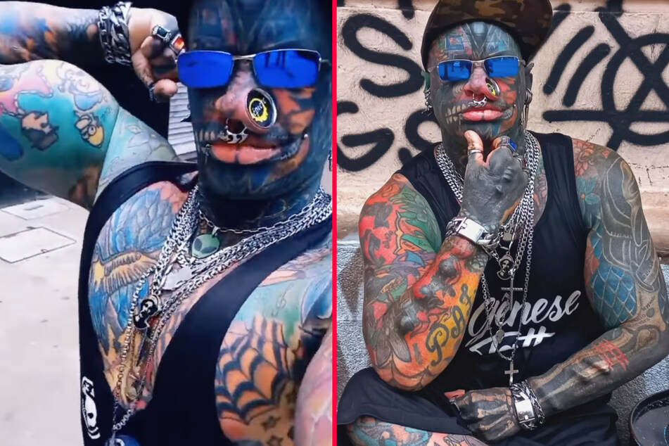 Marcelo "B-Boy" De Souza Ribeiro managed to find love despite his many tattoos, amputated fingers, and removed skin.