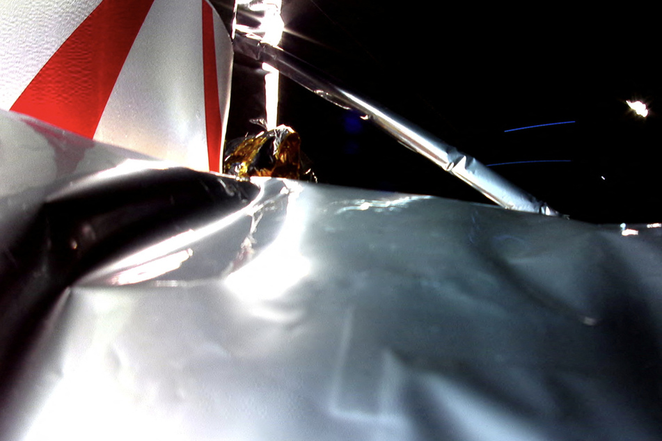 Space robotics firm Astrobotic Technology's Peregrine lunar lander is seen with a disturbance of its Multi-Layer Insulation, after its launch aboard the first flight of the Vulcan rocket on January 8, 2024.