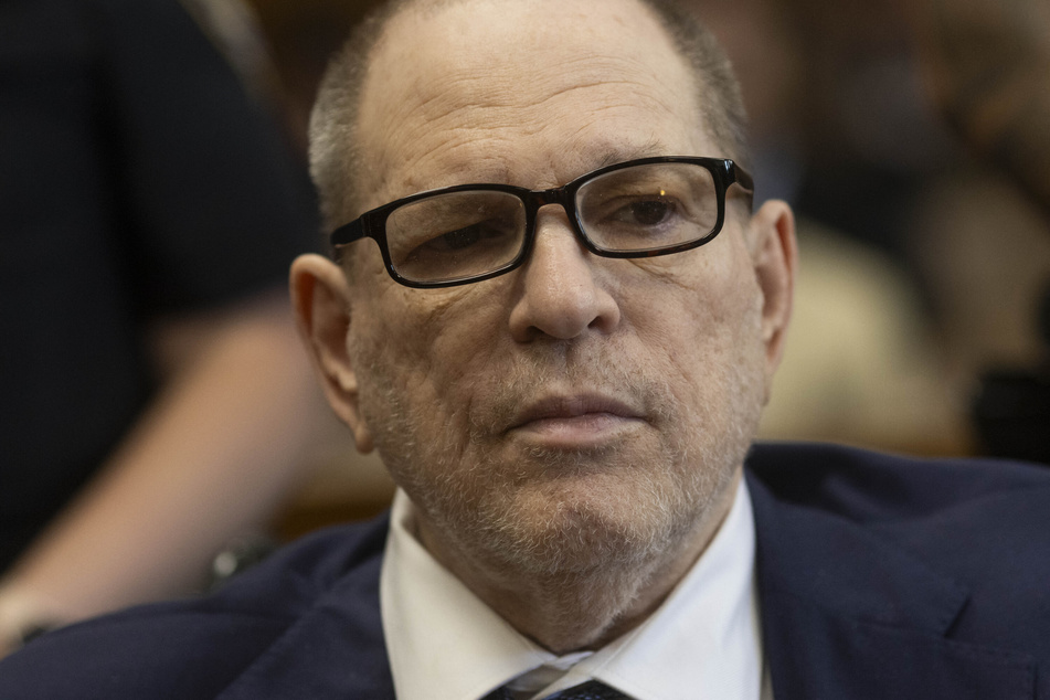 Former Hollywood film producer Harvey Weinstein appears in Manhattan criminal court during his rape and sexual assault re-trial in New York on Thursday.