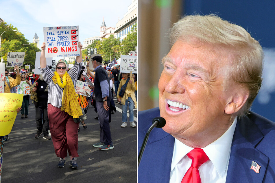 Trump shares AI-generated clip of himself dropping brown sludge on No Kings protesters
