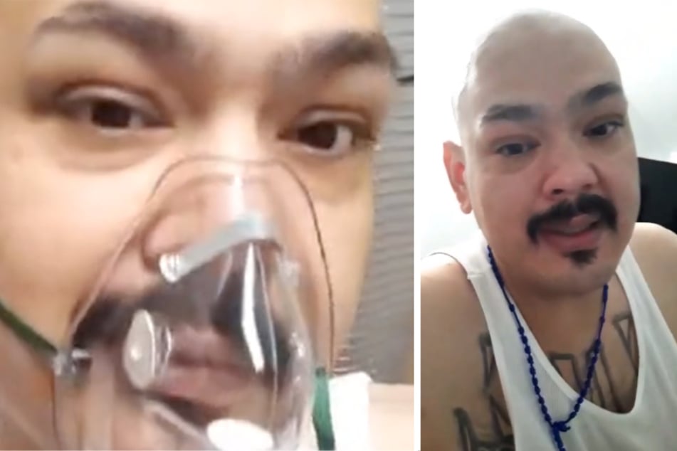 "My pain is terrible": Joe filmed himself in bed speaking about his infection.