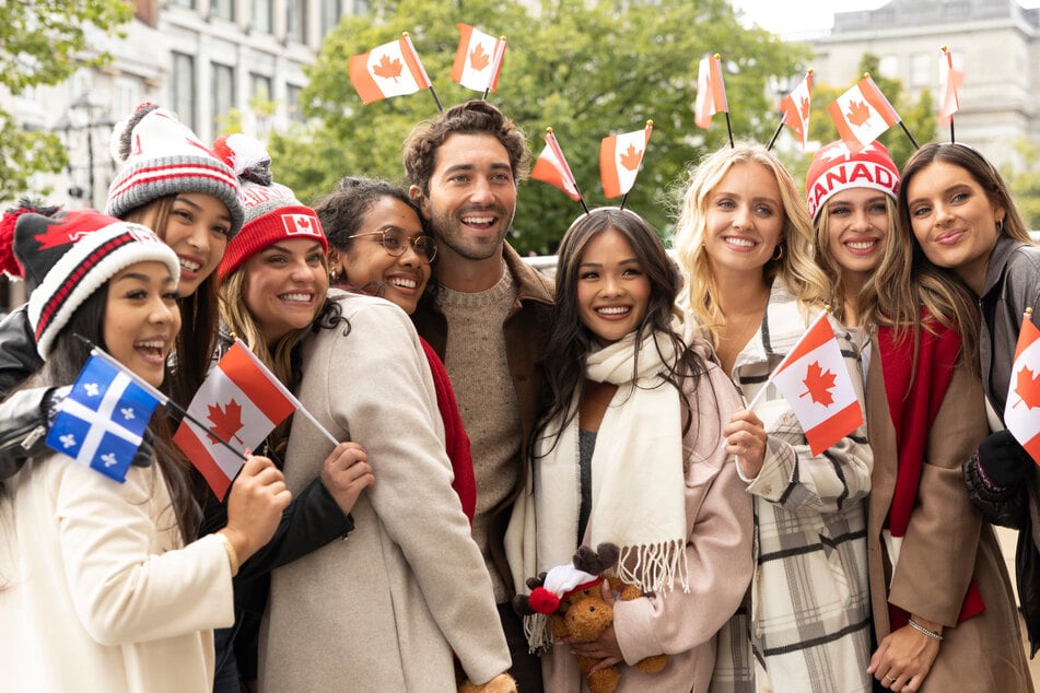 Episode 6 of The Bachelor brought Joey Graziadei (c.) and his ladies to Montreal, Canada.