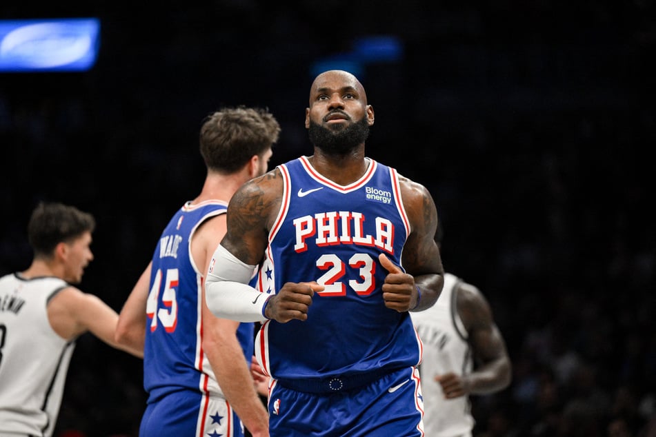 Philadelphia 76ers forward Lebron James is pictured during the first half against the Brooklyn Nets at Barclays Center on October 8, 2026.