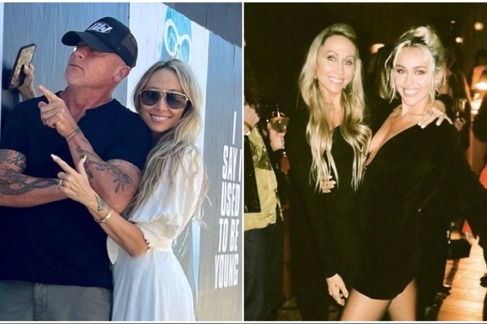 Miley Cyrus (r.) was by her mom Tish's side at her recent wedding in Malibu.
